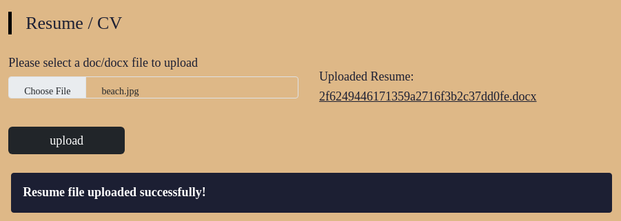 Resume Upload